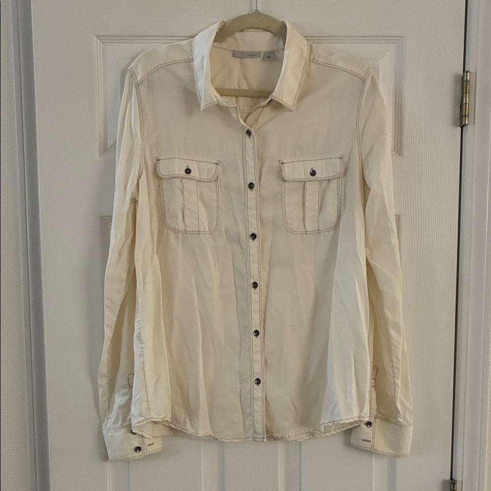 Halogen Cream Button-Up Shirt